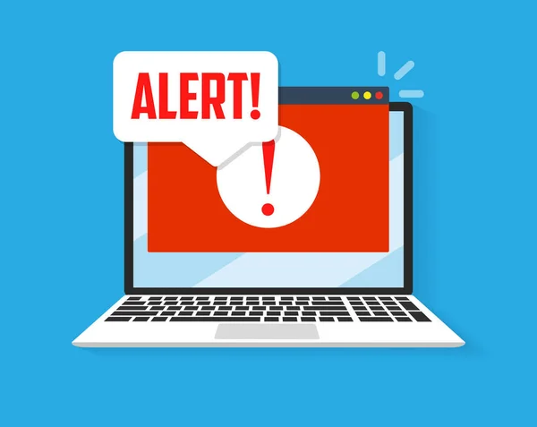 Spam aanval. E-mail fraude alert concept. — Stockvector