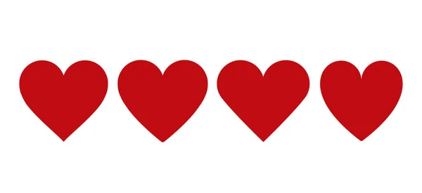 白色背景的红心图标。 爱情标志心形图解. — 图库矢量图片#
