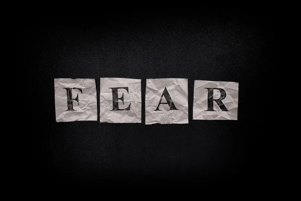 Slovo strach na tabuli — Stock fotografie