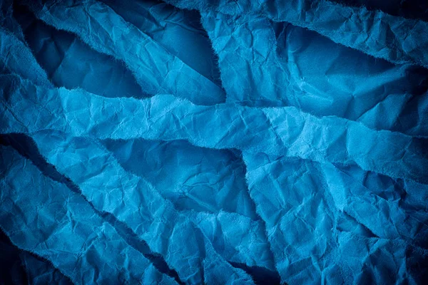 Yırtık ve buruşuk mavi arka plan — Stok fotoğraf