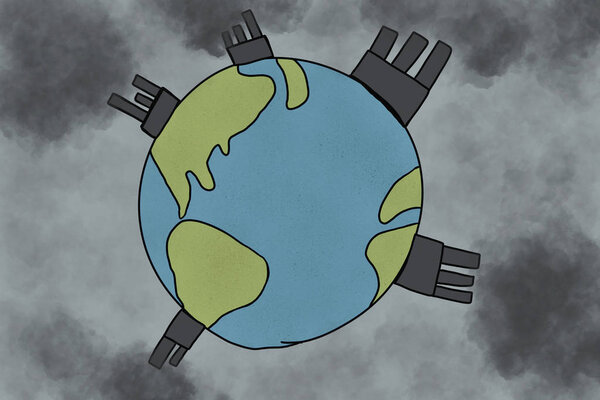 Концепция загрязнения воздуха, глобального потепления и экологических проблем
