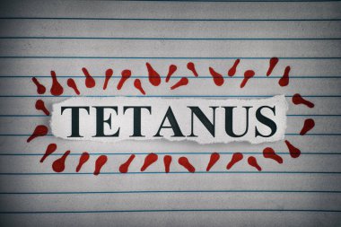 Üzerinde Tetanos yazan bir kağıt parçası.