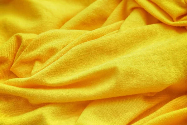 Light Yellow Crumpled Fabric Texture Background Close Stock Photo by ...