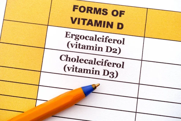 Vitamin Formák Ergocalciferol Kolekalciferol Közelről — Stock Fotó