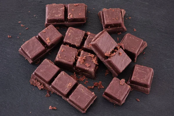 Hausgemachte Dunkle Schokolade Zurückhaltend Nahaufnahme — Stockfoto