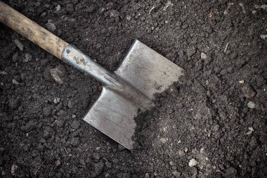 Topraktaki kürek. Alçakgönüllülük. Kapat..
