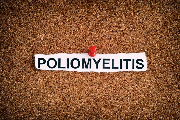 Poliomyelitis Written Torn Piece Paper Bulletin Board Close — Stock Photo, Image