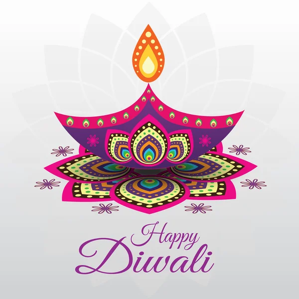 Beautiful greeting card for Hindu community festival Diwali — Stock Vector