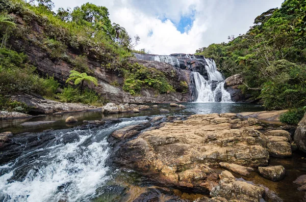 Bakers Falls Horton Plains Sri Lanka Height Bakers Waterfalls Metres — Stock Photo, Image