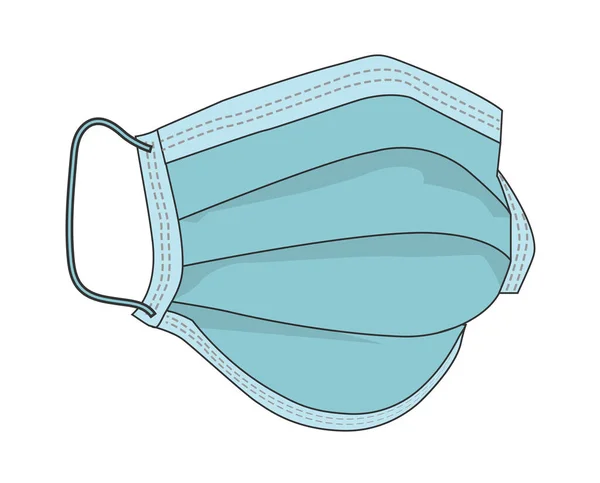 Hijyenik maske ya da cerrahi kulak iltihabı maskesi beyaz arka planda Vektör 'de. Anti virüs ve bakteriler hava kirliliği, çevre ve koruma kavramlarıyla karşı karşıya.