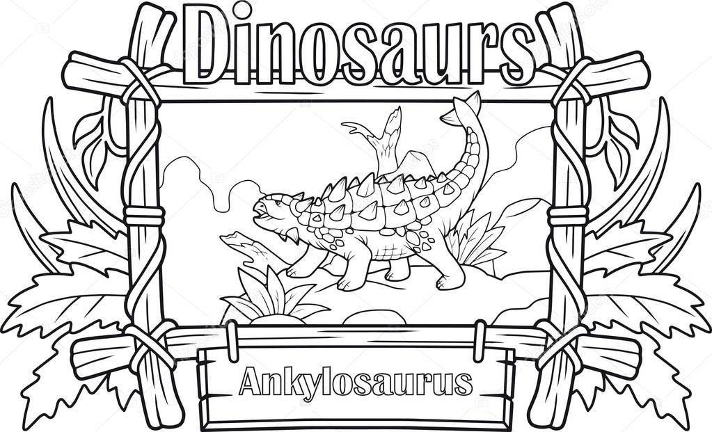 Download Prehistoric Dinosaur Ankylosaurus Coloring Book — Stock ...