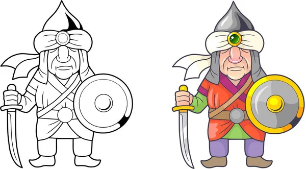 Funny Medieval Warrior Arab Coloring Book Stock Images Page Everypixel