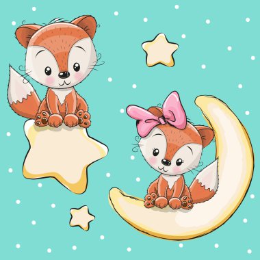 Sevgililer günü kartı severler tilki ile