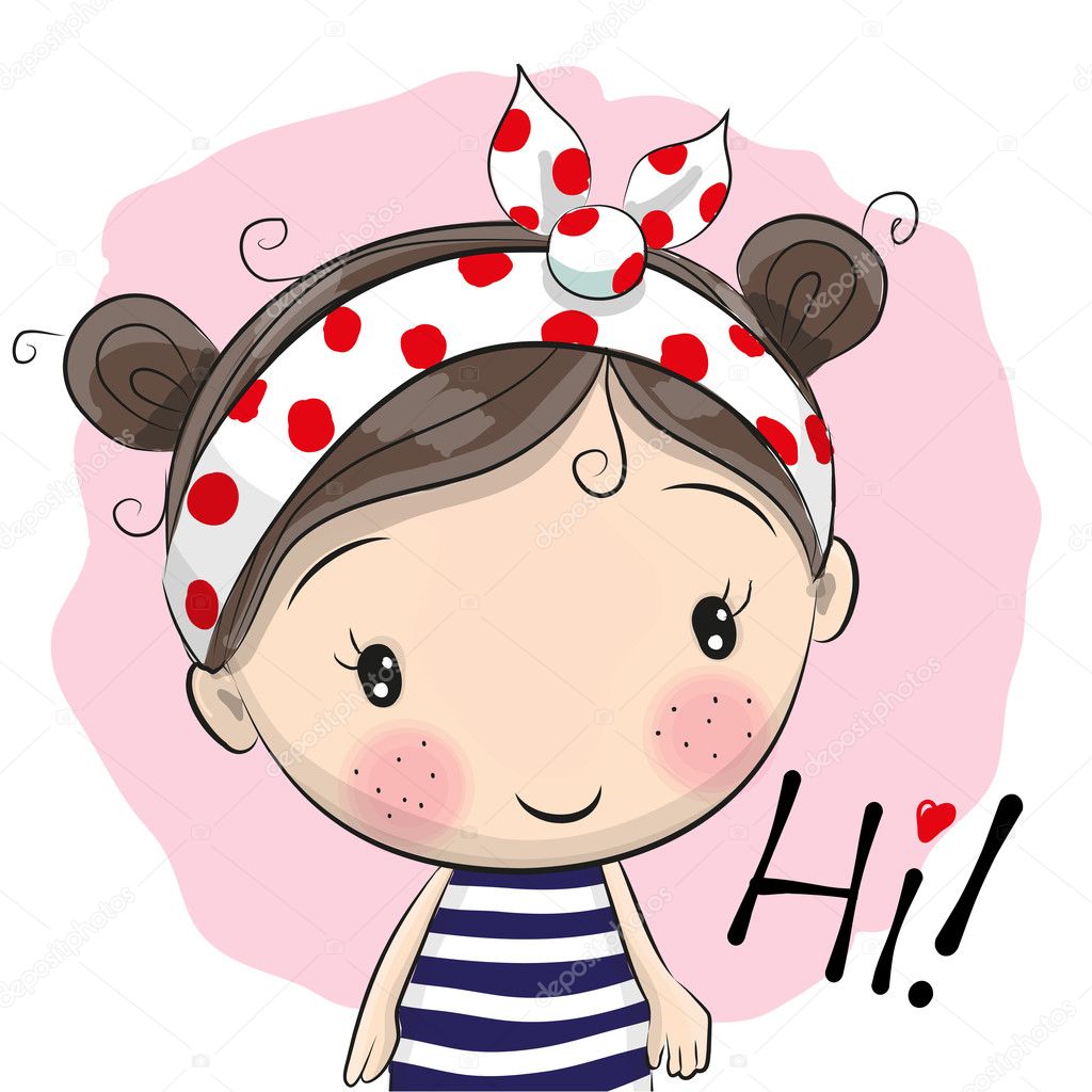 Cute Cartoon Girl Stock Vector Image by ©Reginast777 #125095988