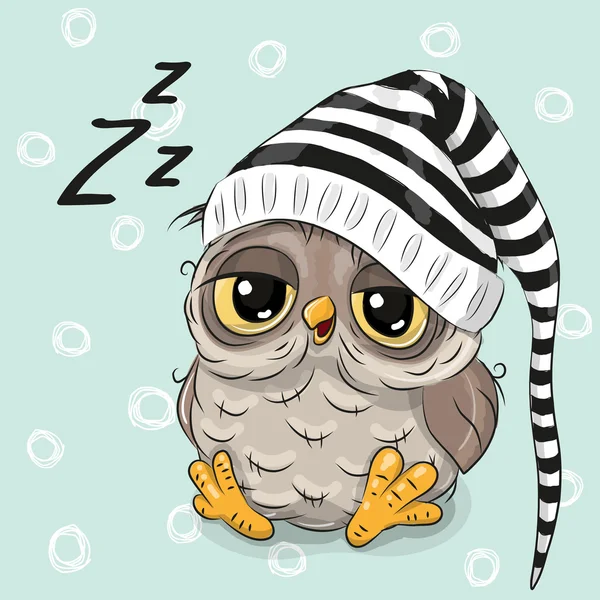 Sleeping cute Owl — Stock Vector