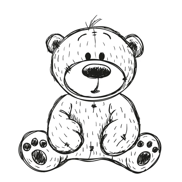 Dibujo oso de peluche — Vector de stock