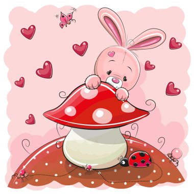 Sevimli çizgi film tavşanı. 