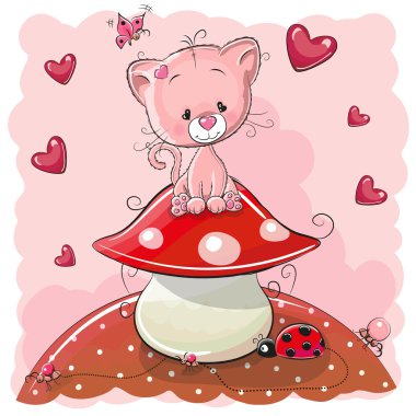 sevimli çizgi yavru kedi