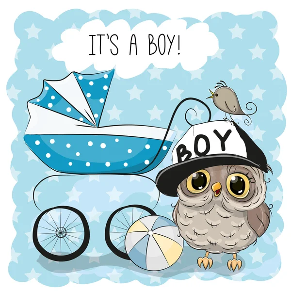 Greeting card its a boy — Stock Vector