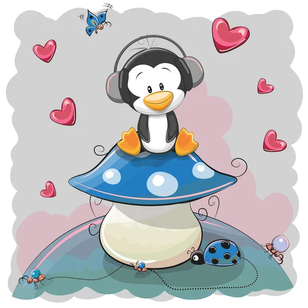 Pinguim bonito dos desenhos animados — Vetor de Stock