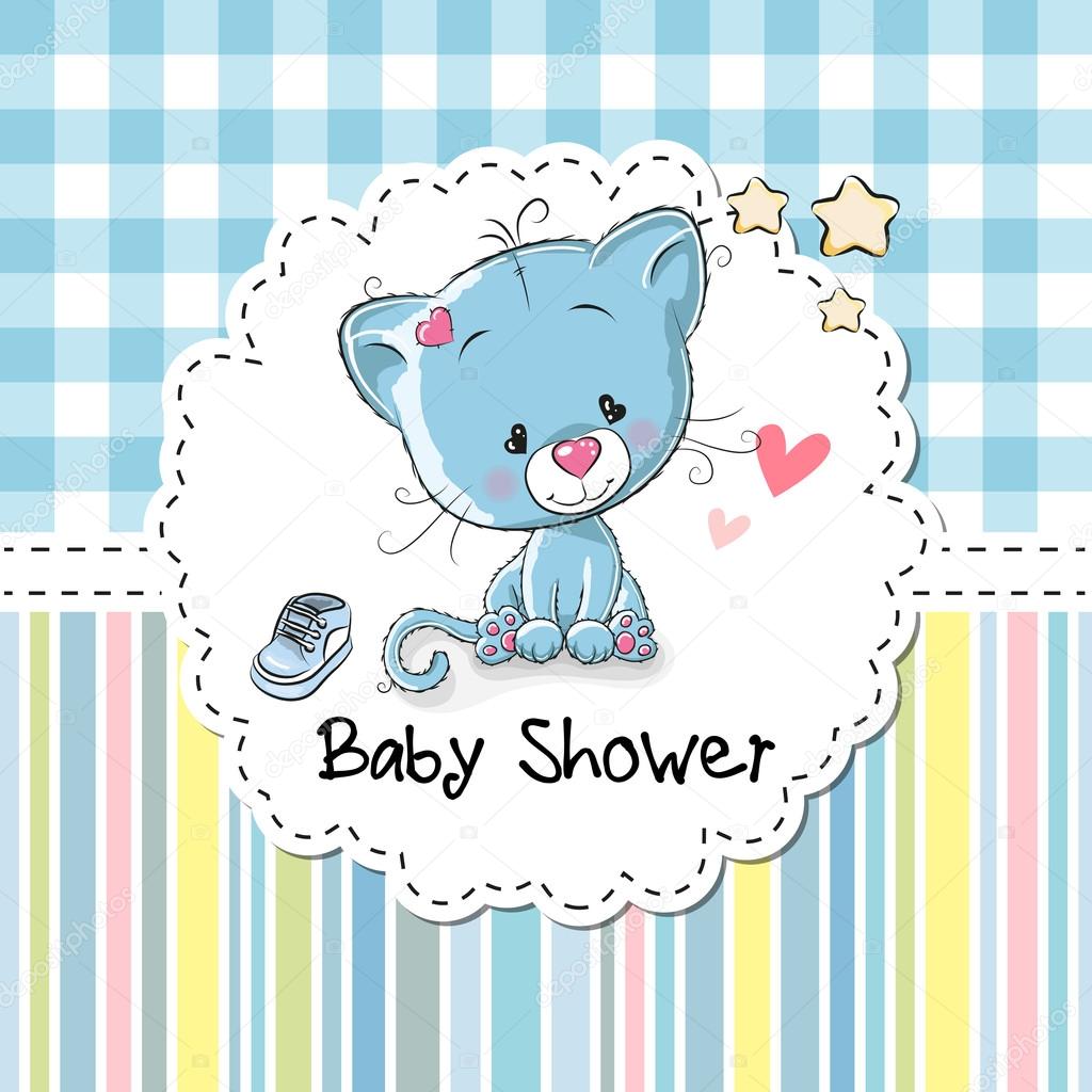 Baby Shower Greeting Card With Kitten Vector Image By C Reginast777 Vector Stock Baby Shower Greeting Card With Kitten Vector Image By C Reginast777 Vector Stock