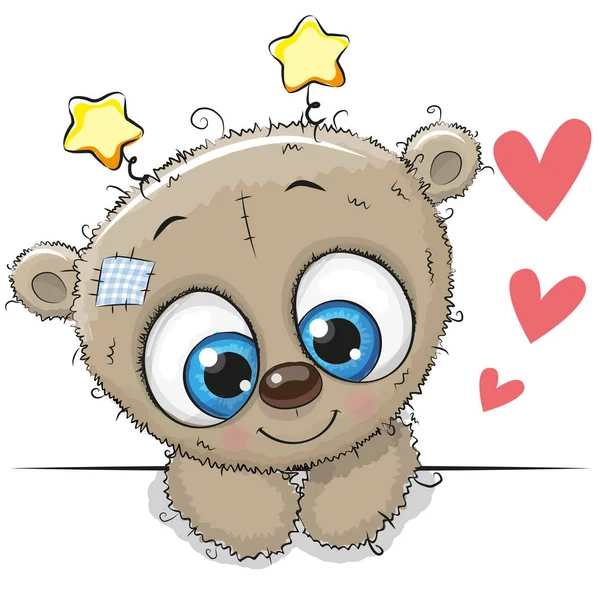 Bonito oso de peluche de dibujos animados — Vector de stock