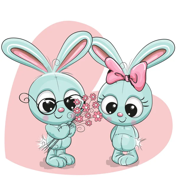 Rabbit boy and girl — Stock Vector