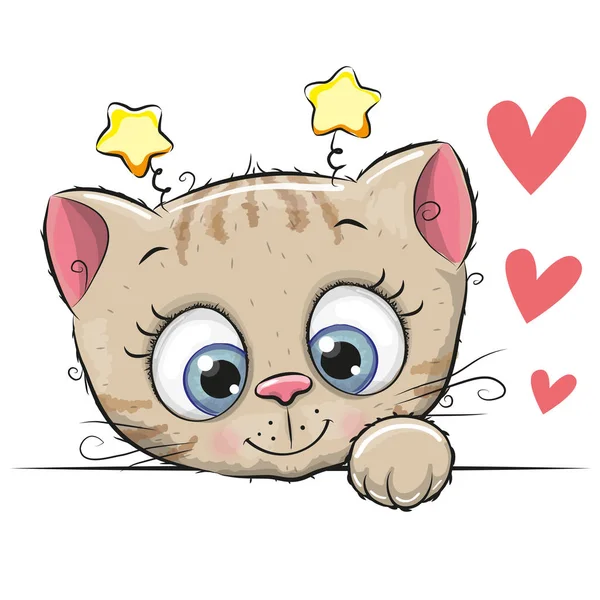 Cute cartoon kitten — Stockvector