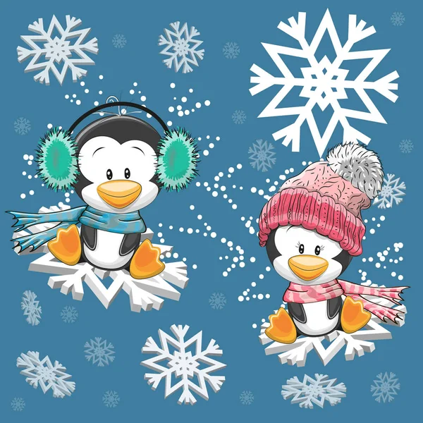 Twee schattige Penguins — Stockvector