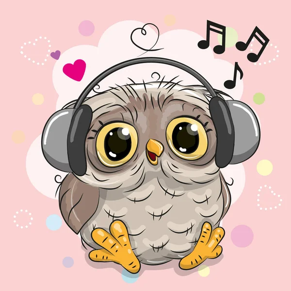 Baykuş kalpleri ve kulaklık ile