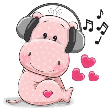 sevimli çizgi hipopotam