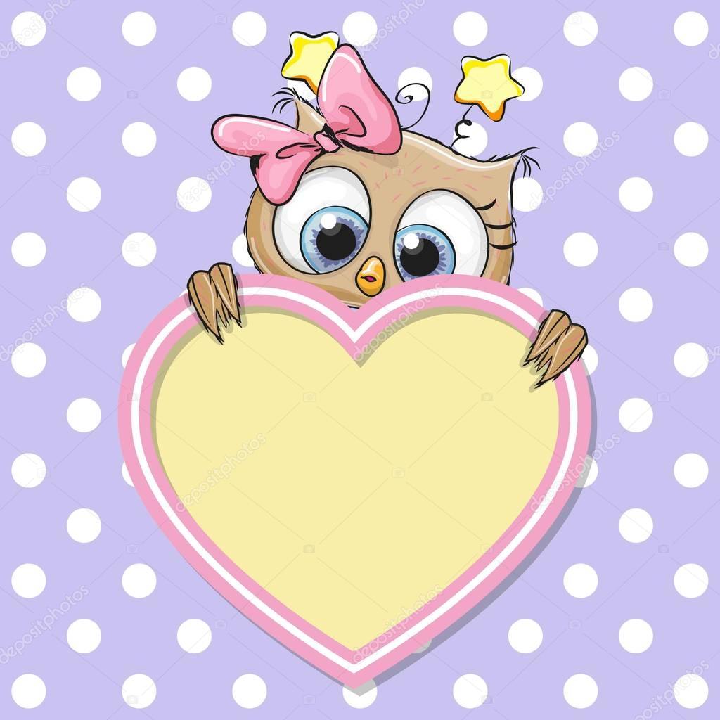 Cute cartoon Owl girl