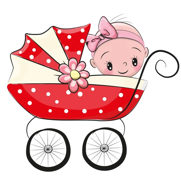 Linda niña de dibujos animados — Vector de stock