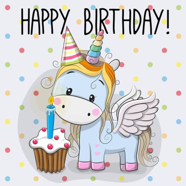 Tatlı tek boynuzlu at çizgi filmi.