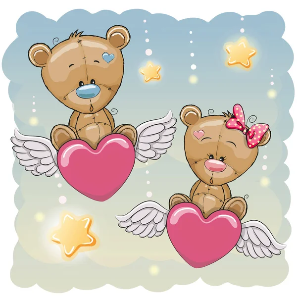 Cute Lovers Bears — Stock Vector