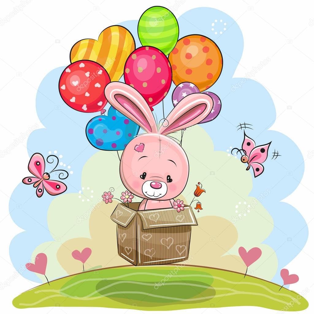 Cute Rabbit with balloons