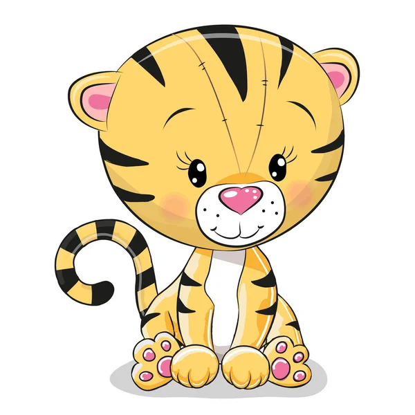 Cute Cartoon Tiger — Stock Vector