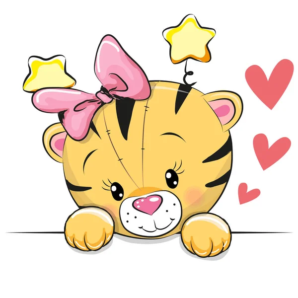 Cute cartoon tijger — Stockvector