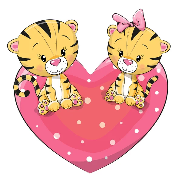 Two cute Tigers — Stock Vector