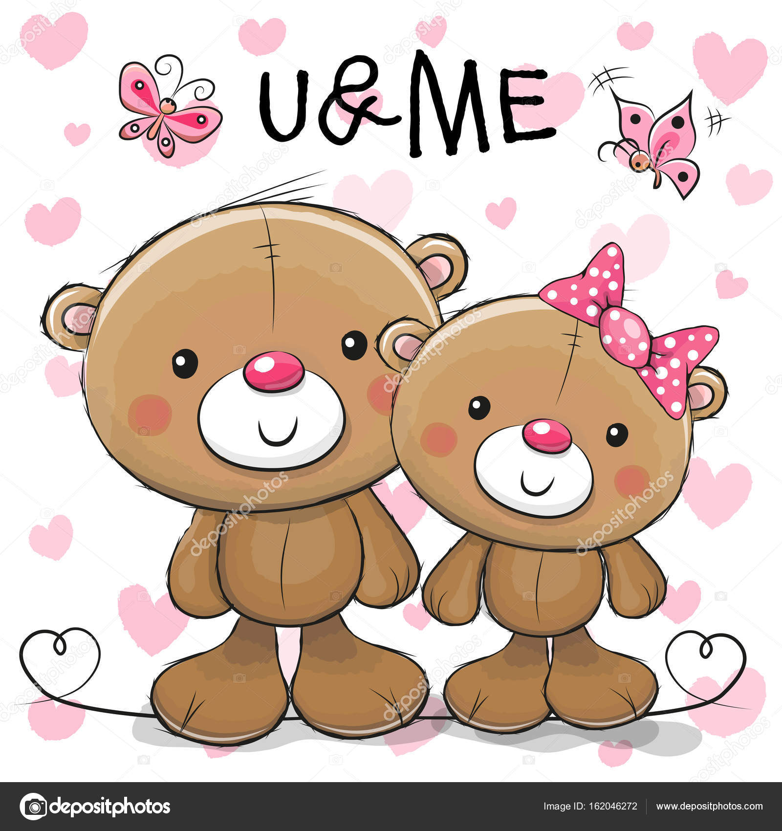 Two cute Cartoon Teddy Bears Stock Vector Image by ©Reginast777 #162046272