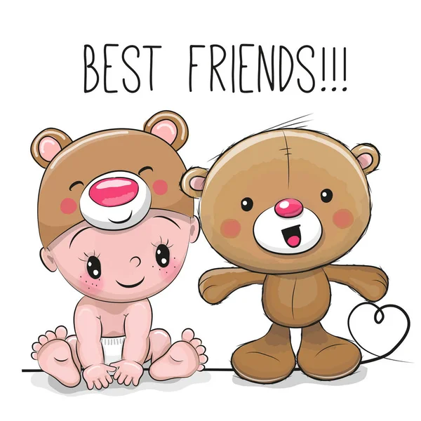 Sevimli çizgi film bebek ayı şapkalı