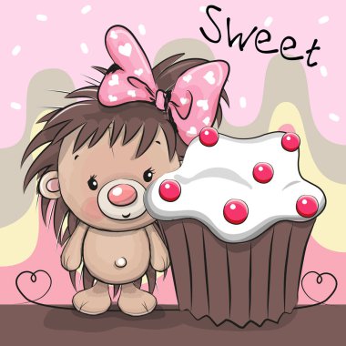 Tebrik kartı kirpi pasta ile