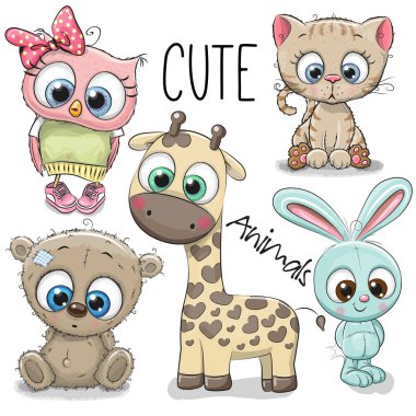Set of Cute Animals clipart