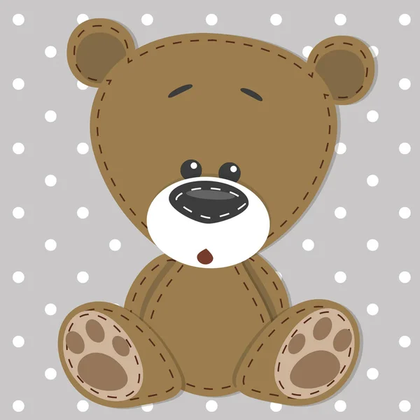 Ευχετήρια κάρτα με αρκούδα — Διανυσματικό Αρχείο
