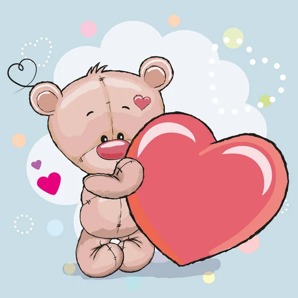 Ours avec coeur — Image vectorielle