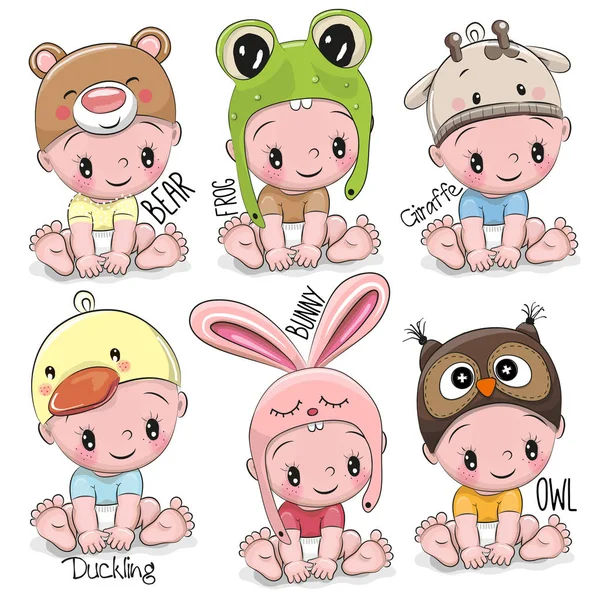 Verzameling van Cute Cartoon baby 's — Stockvector