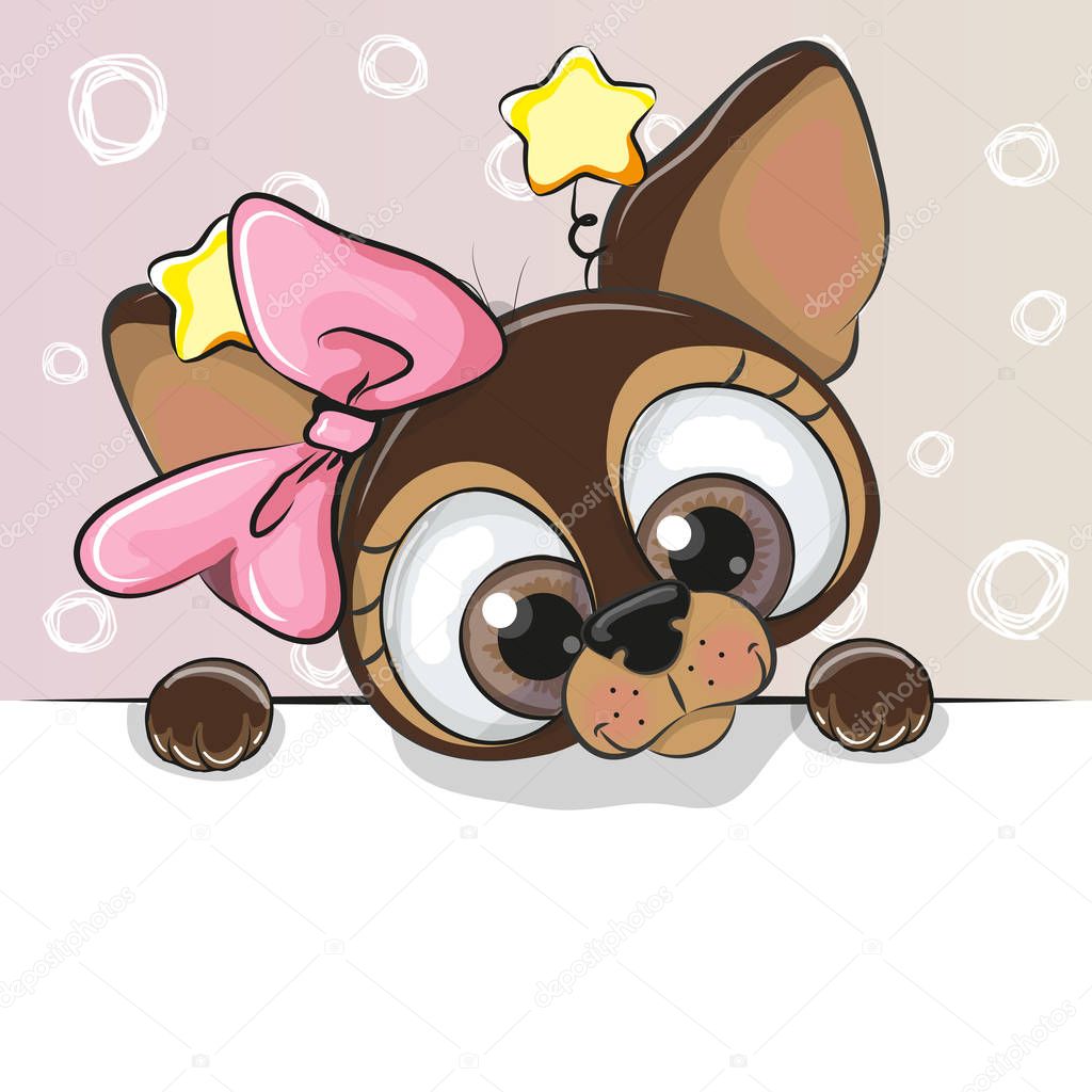 Greeting card cute Cartoon dog