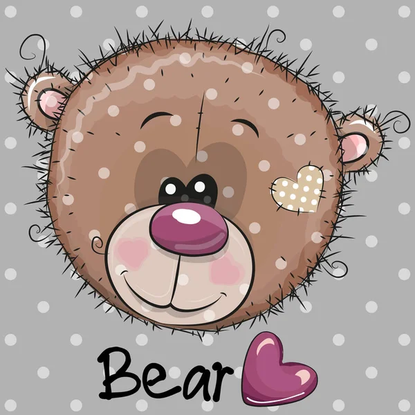 Mignon dessin animé Teddy tête d'ours — Image vectorielle