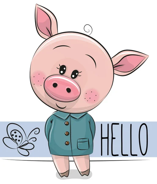 Cute Pig isolated on a white background — Stock Vector