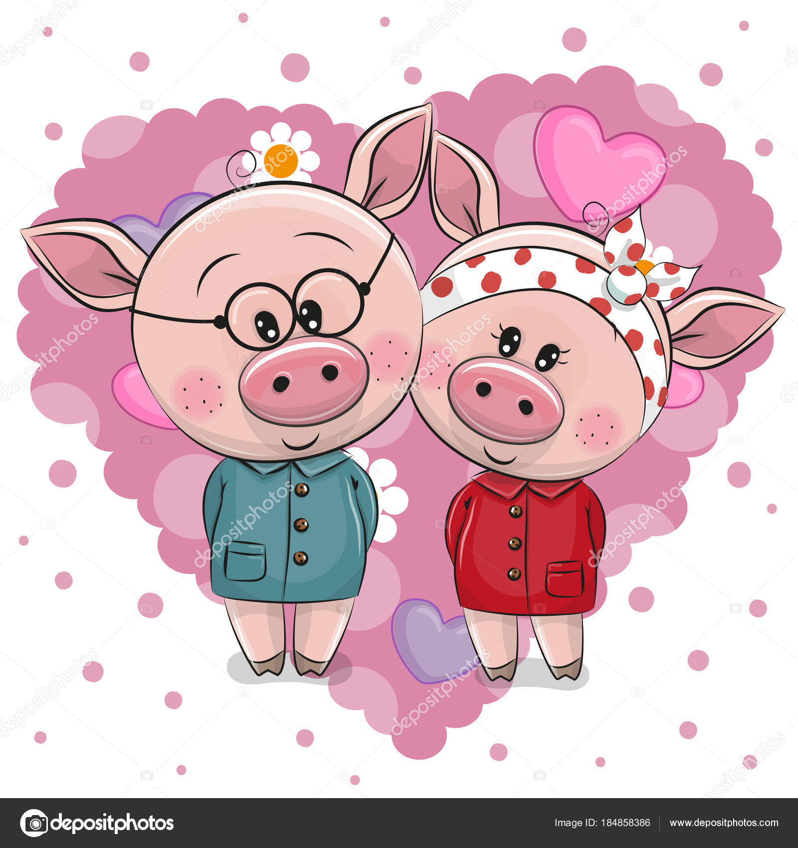 Dibujos Animados Tiernos Cerditos Enamorados